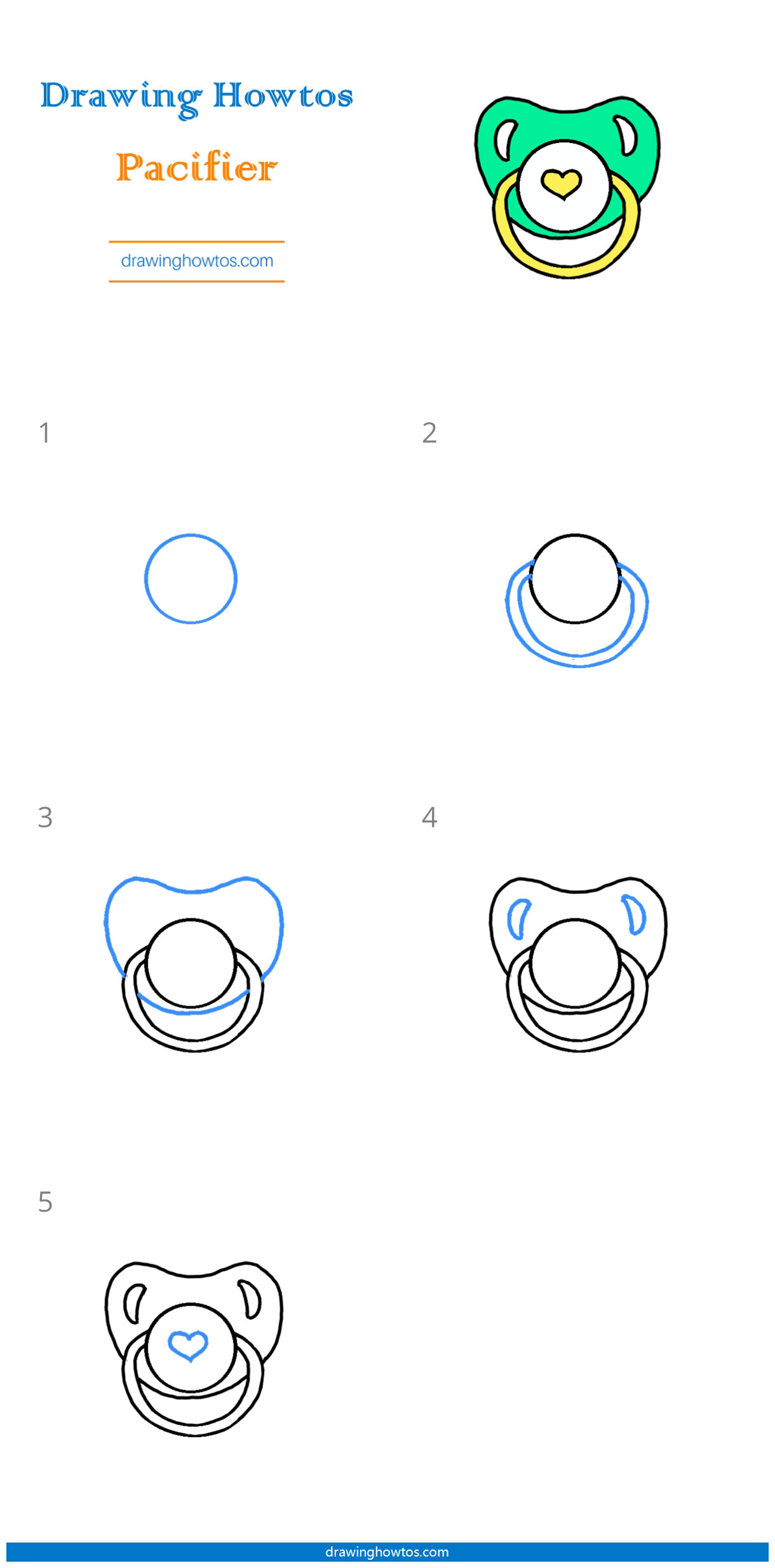How to Draw a Pacifier Step by Step