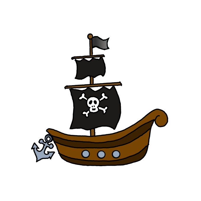 How to Draw a Pirate Ship Easy