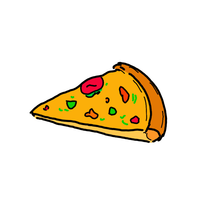 How to Draw a Piece of Pizza Easy