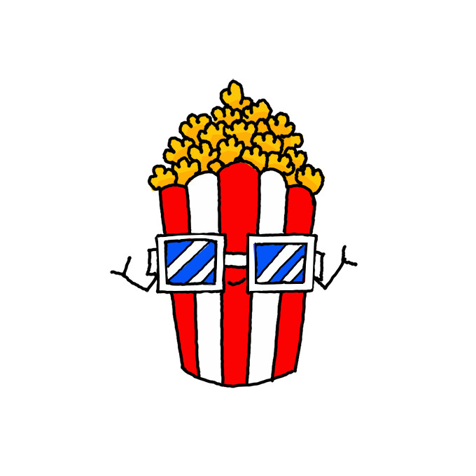 How to Draw Funny Popcorn