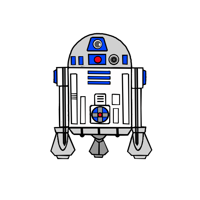 How to Draw R2D2 Step by Step Easy Drawing Guides Drawing Howtos