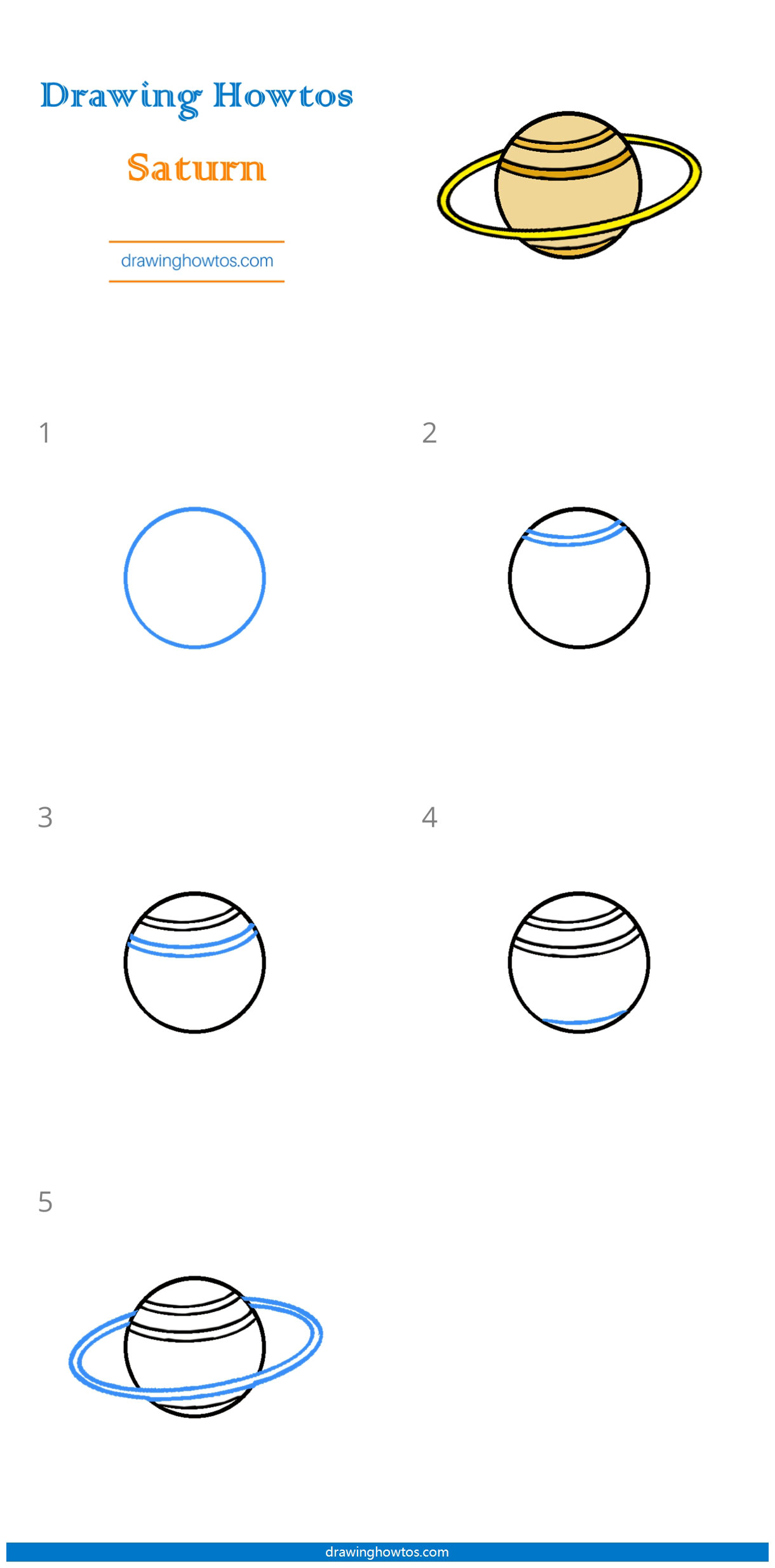 How to Draw the Saturn Step by Step