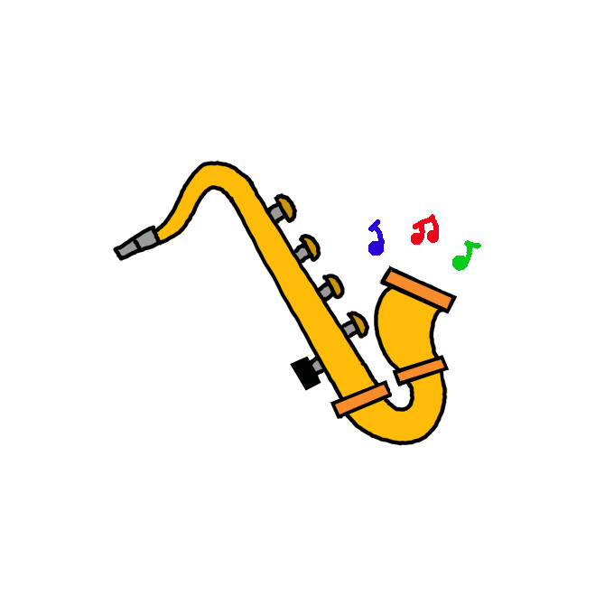 How to Draw a Saxophone Easy