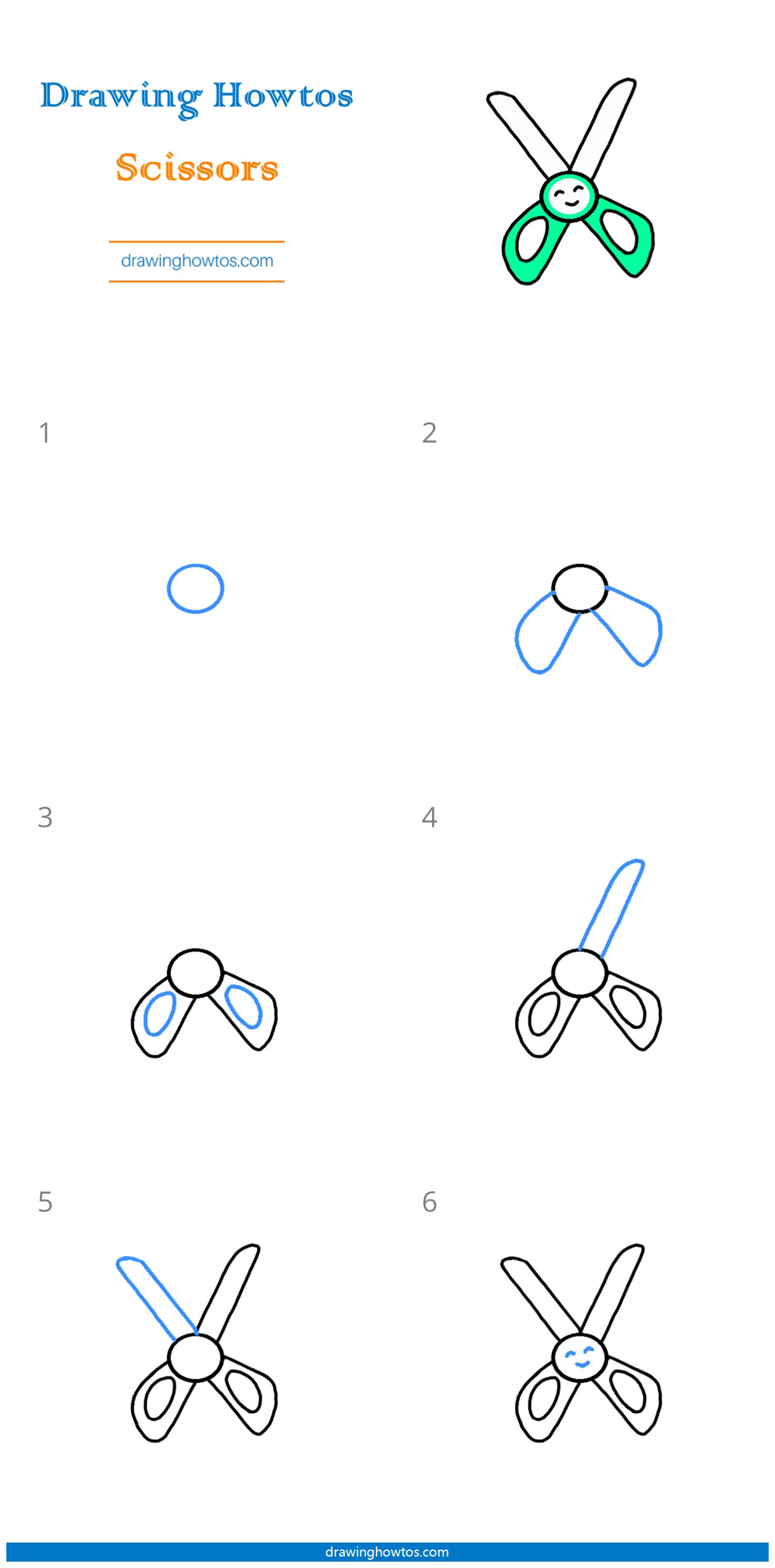 How to Draw Scissors Step by Step