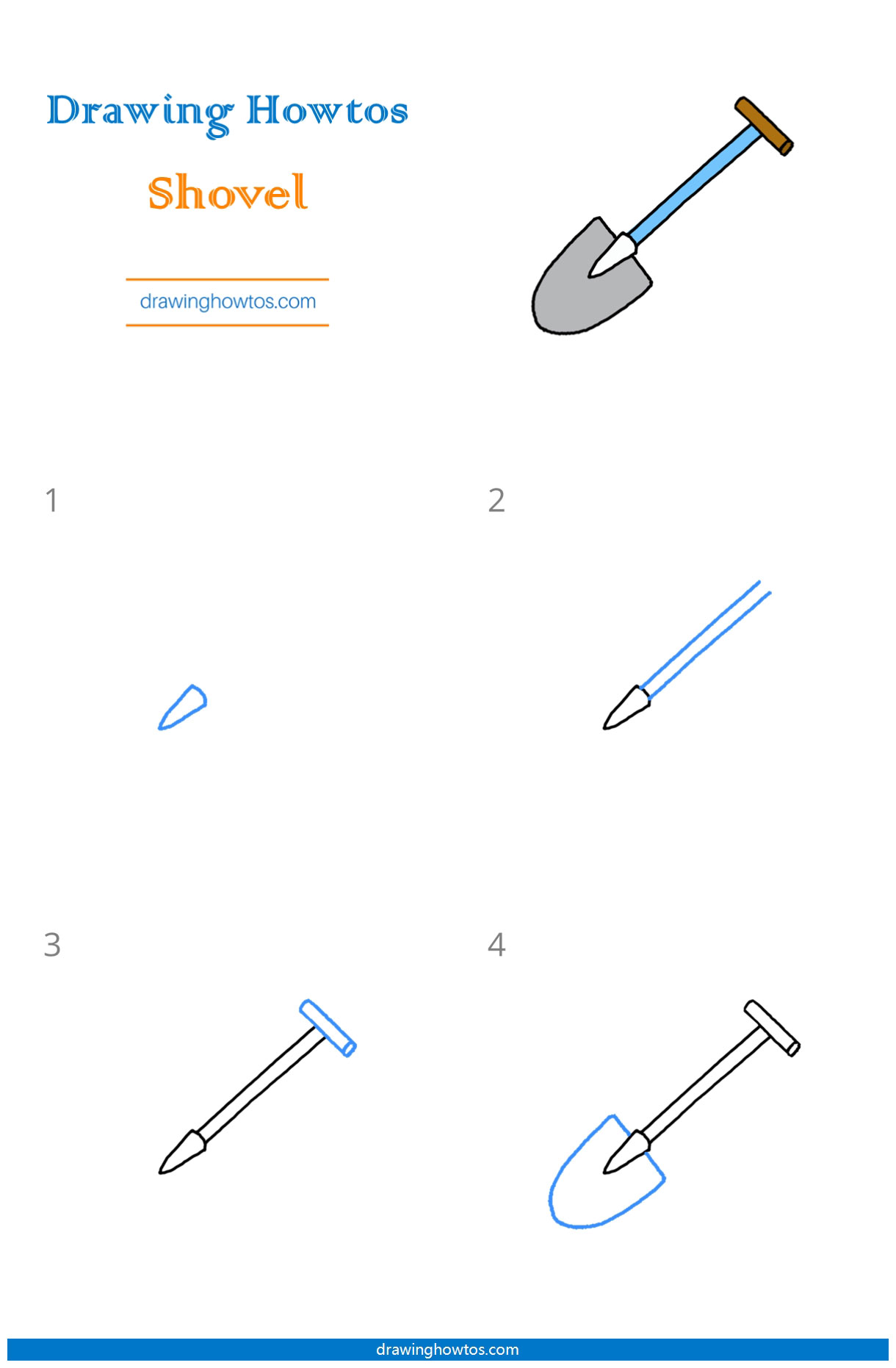 How to Draw a Shovel - Step by Step Easy Drawing Guides - Drawing Howtos