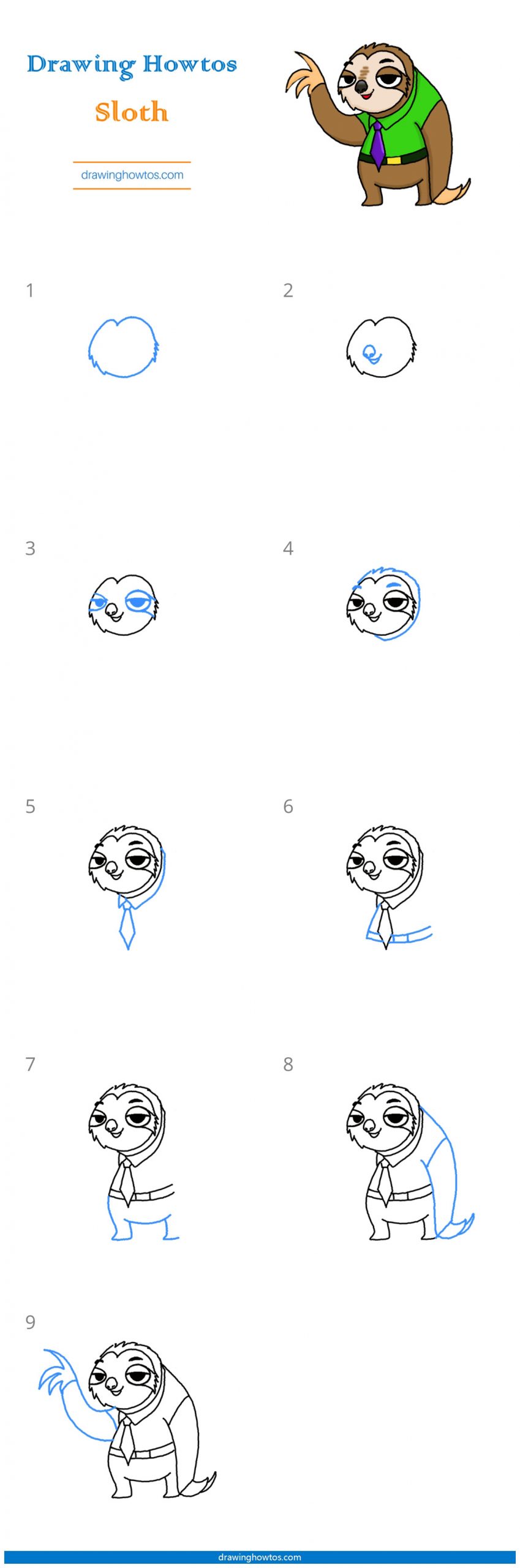 How to Draw Flash Slothmore Step by Step