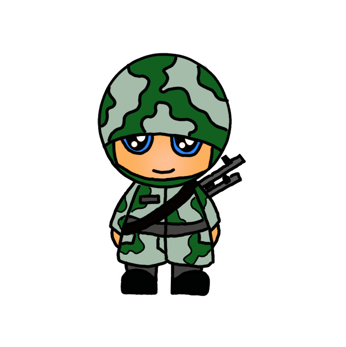 How to draw a army guy