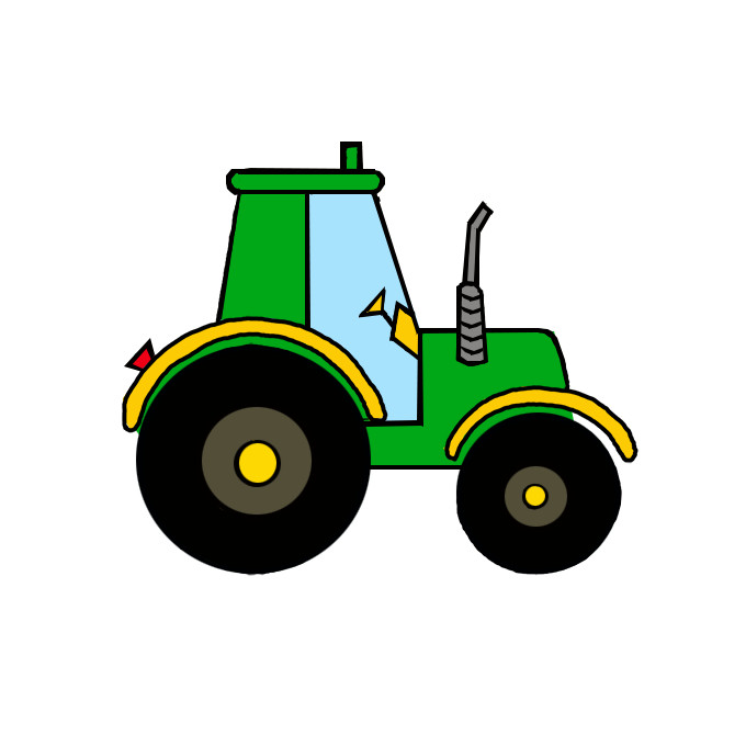 How to Draw a Tractor - Step by Step Easy Drawing Guides - Drawing Howtos