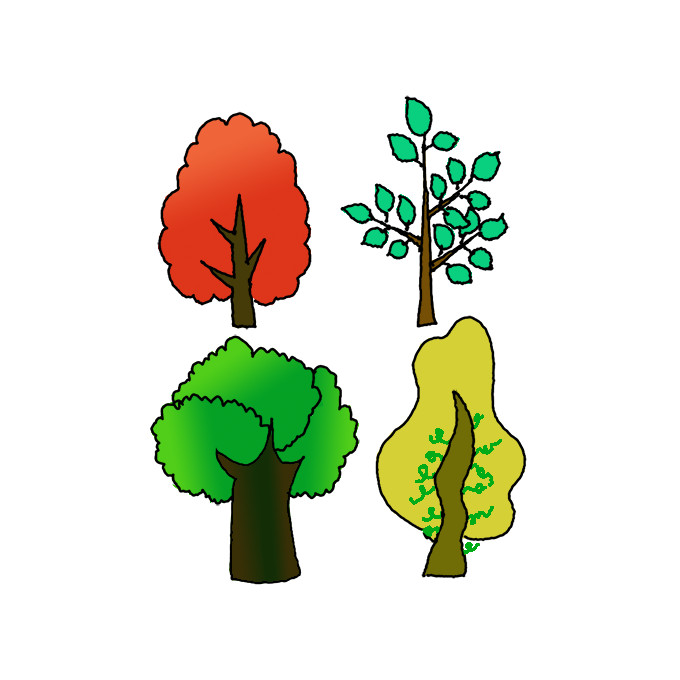 Come disegnare un albero tutorial albero verde o invernale: disegni da  scaricare - Oggi mamma news
