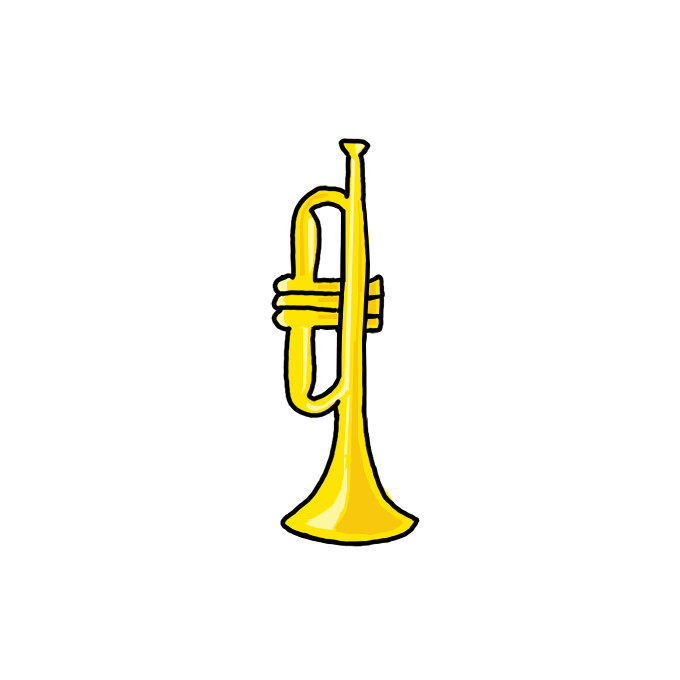 How to Draw a Trumpet Easy