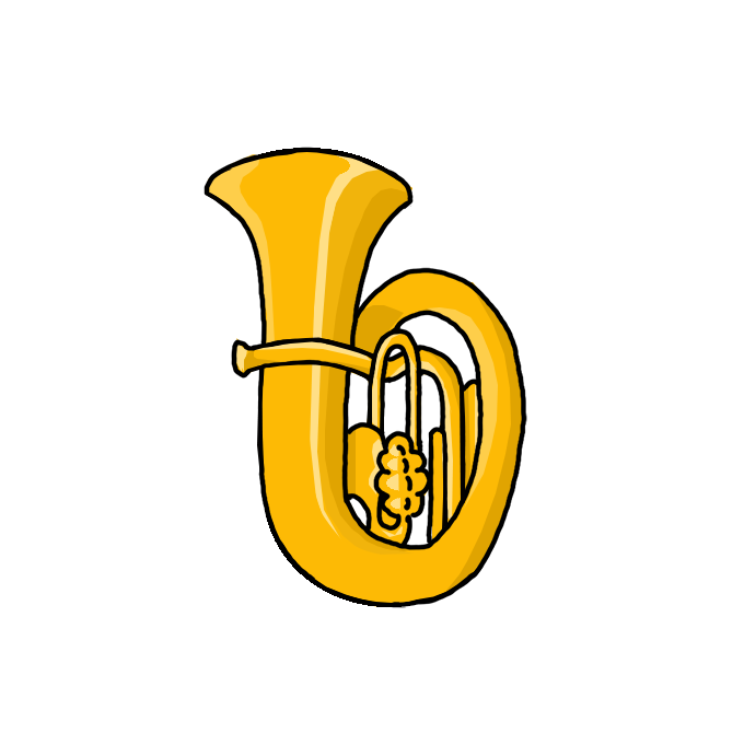 How To Draw A Tuba Easy A tuba is a large musical instrument of the