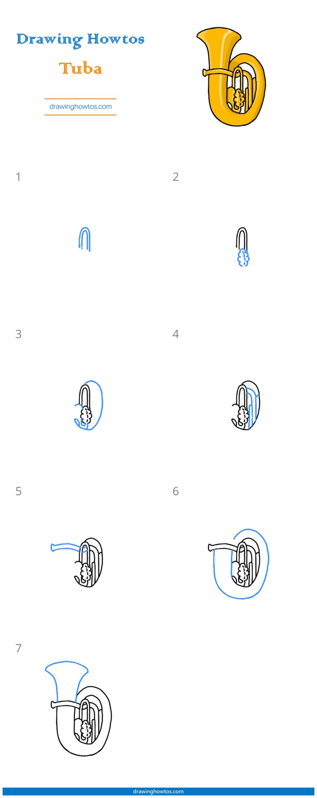 How to Draw a Tuba Step by Step