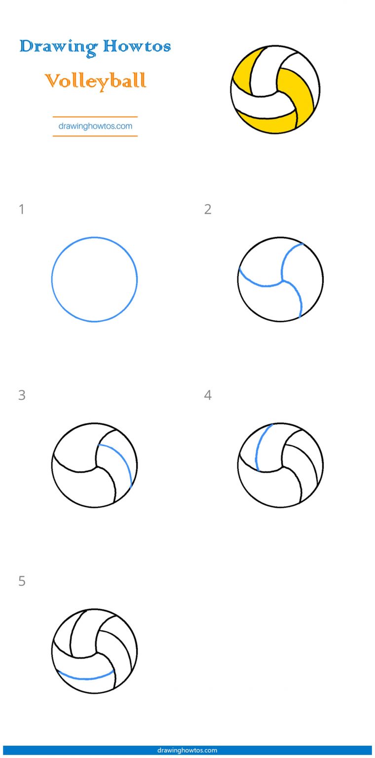 How to Draw a Volleyball - Step by Step Easy Drawing Guides - Drawing