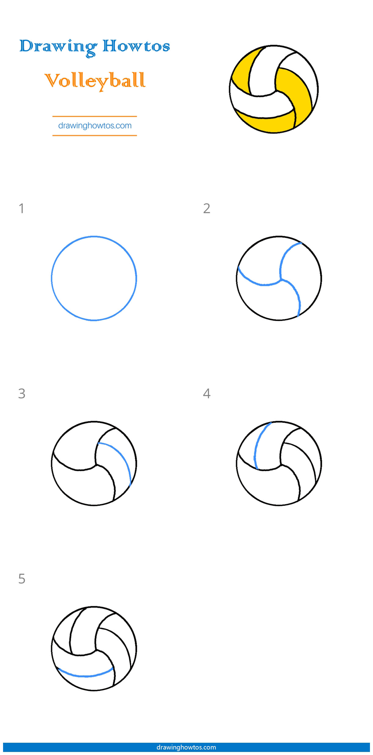 How to Draw a Volleyball Step by Step Easy Drawing Guides Drawing