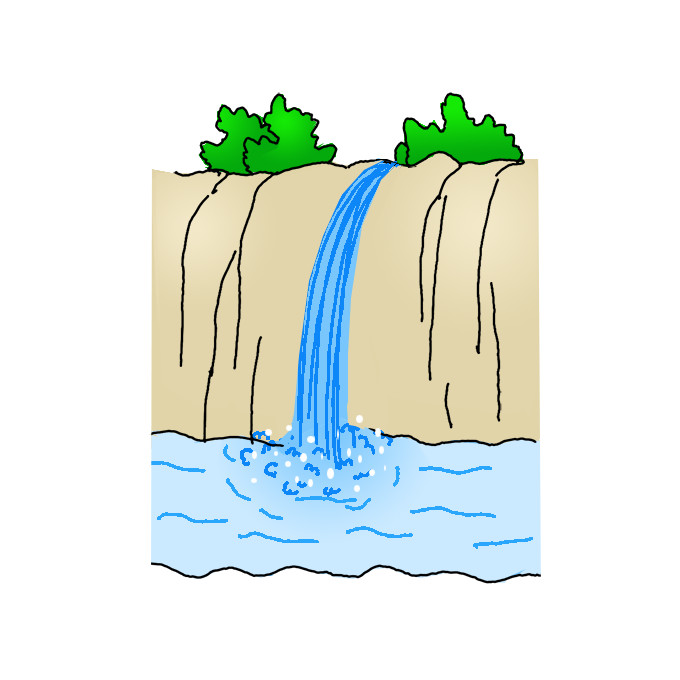 How to Draw a Waterfall Easy