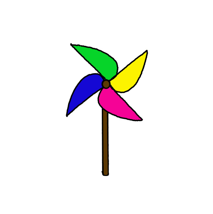 How to Draw a Pinwheel Easy