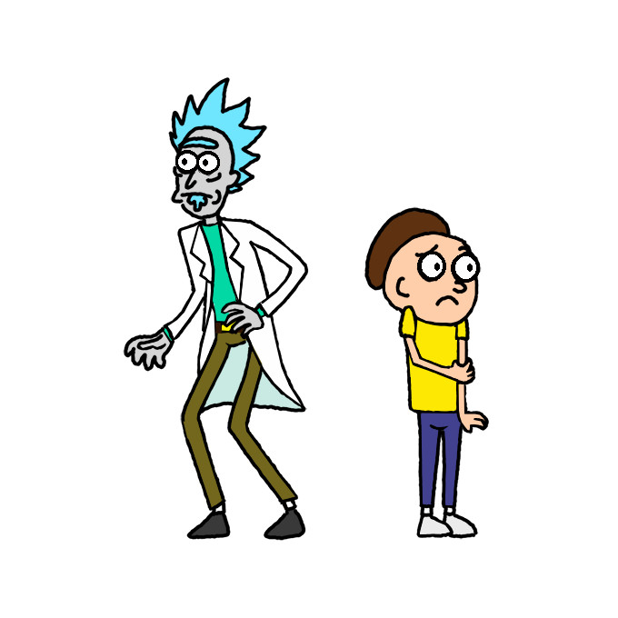 How To Draw Rick And Morty Step By Step Easy Drawing Guides Drawing Howtos