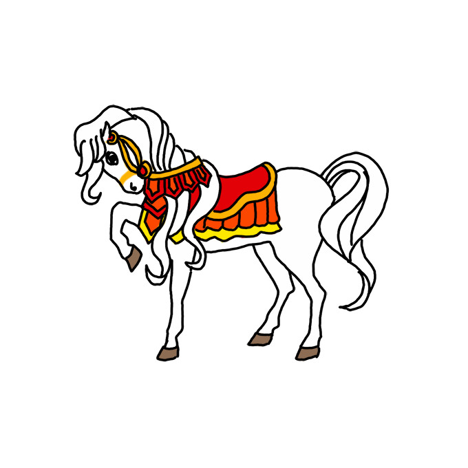How to Draw a Horse With a Saddle Easy