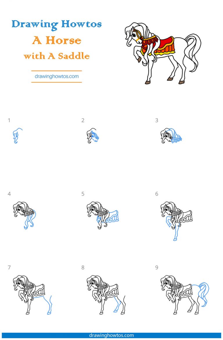 How to Draw a Horse With a Saddle Step by Step Easy Drawing Guides