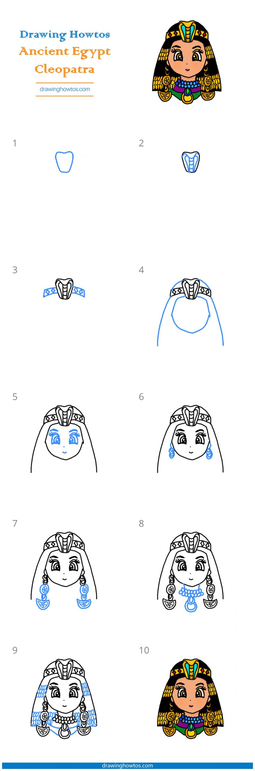 How to Draw Ancient Egypt Cleopatra Step by Step