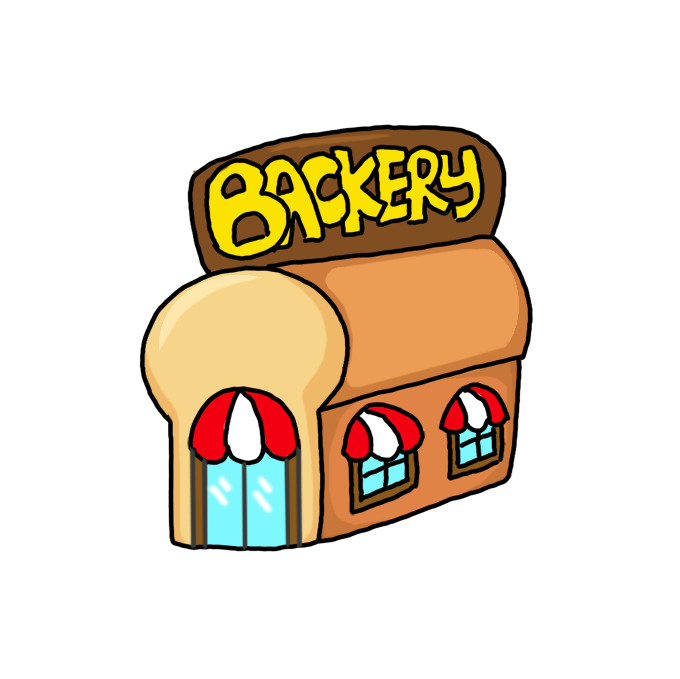 How to Draw a Bakery - Step by Step Easy Drawing Guides - Drawing Howtos