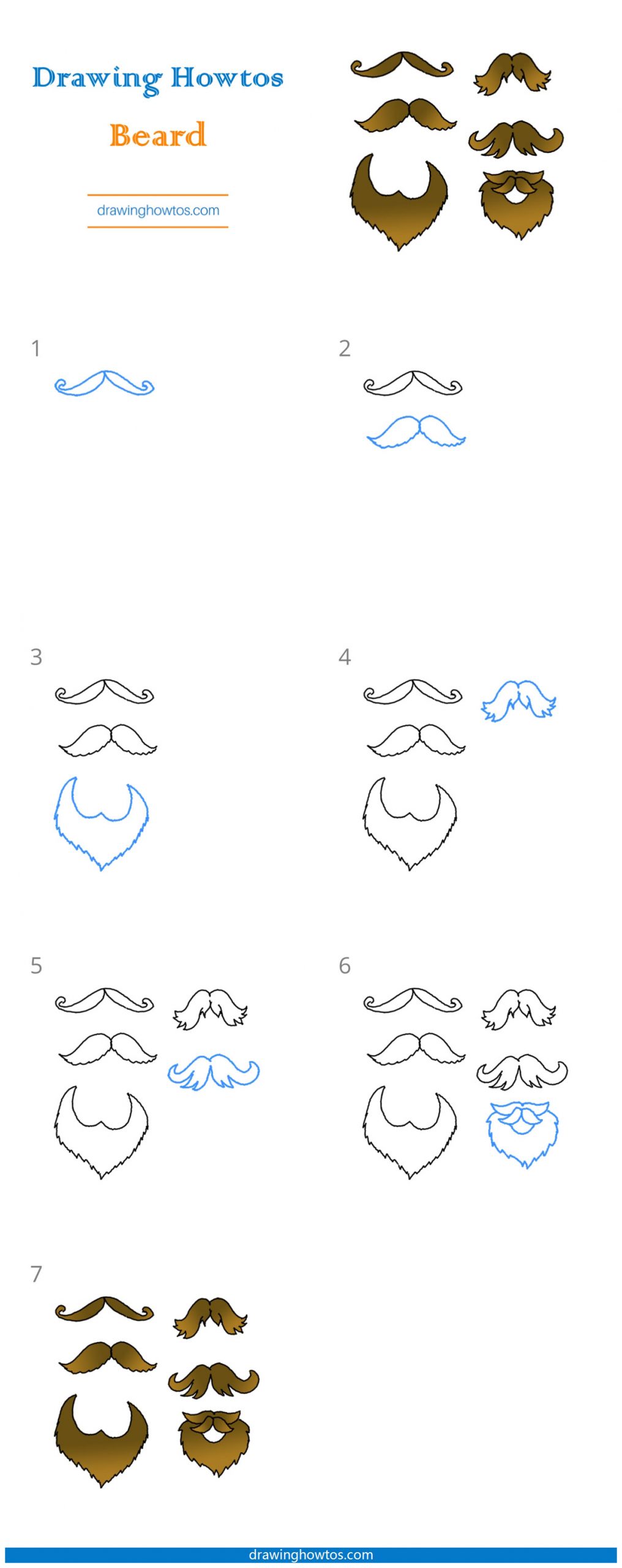 How to Draw Beards Step by Step