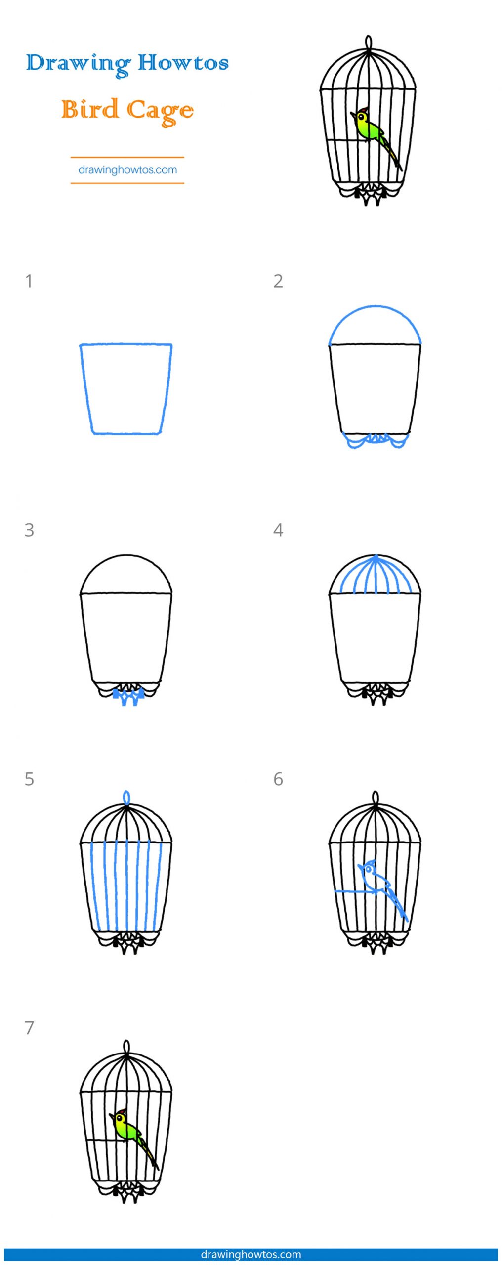 How to Draw a Bird Cage Step by Step Easy Drawing Guides Drawing Howtos