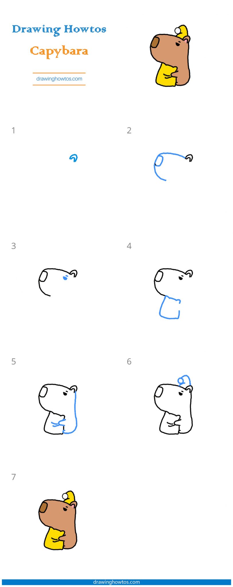 How to Draw a Cute Capybara - Step by Step Easy Drawing Guides