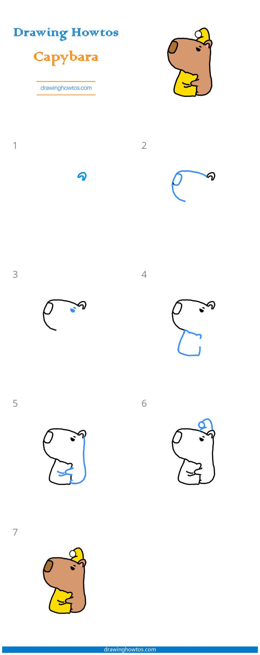 How to Draw a Cute Capybara Step by Step