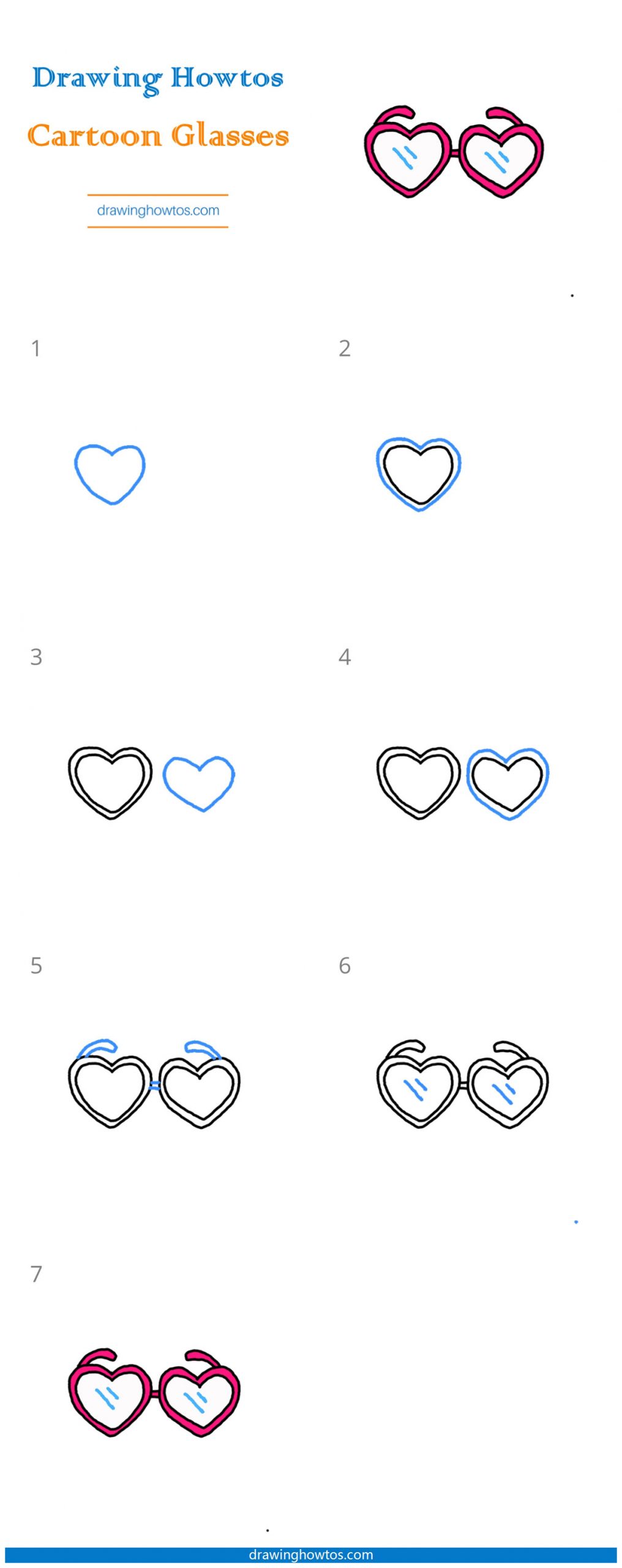 How to Draw Cute Glasses Step by Step