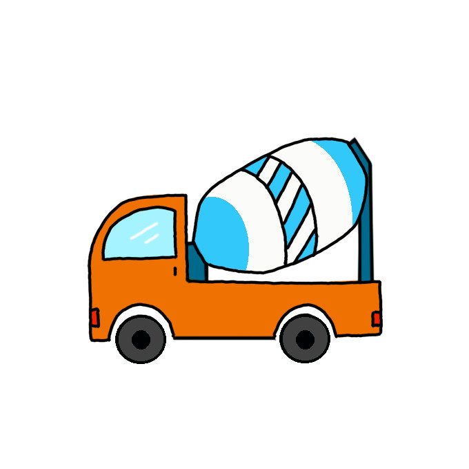 How to Draw a Cement Mixer Truck Easy