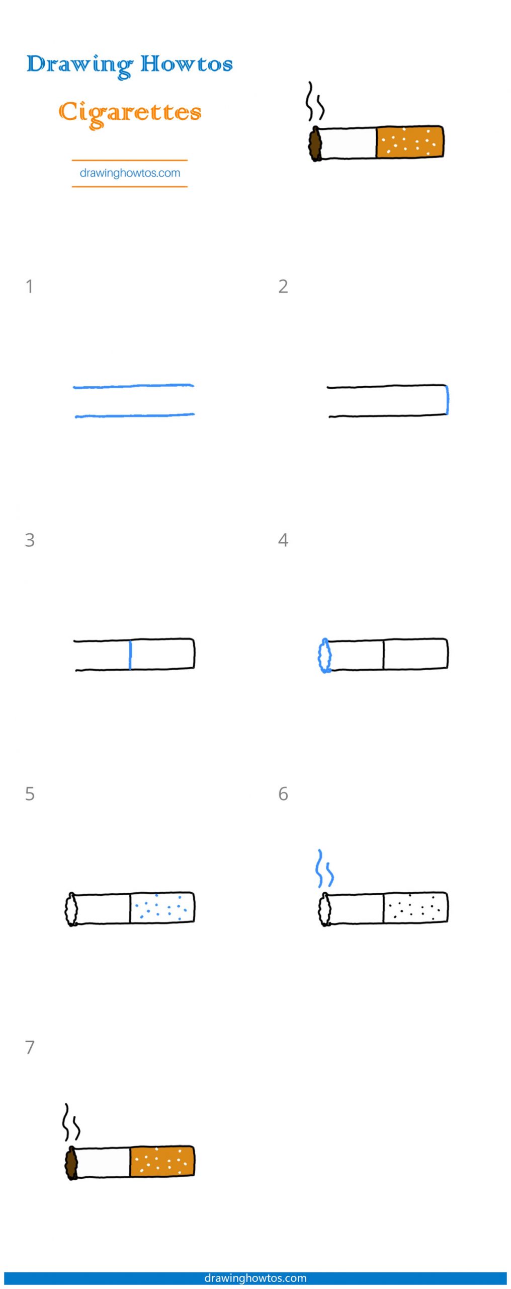 How to Draw a Cigarette Step by Step