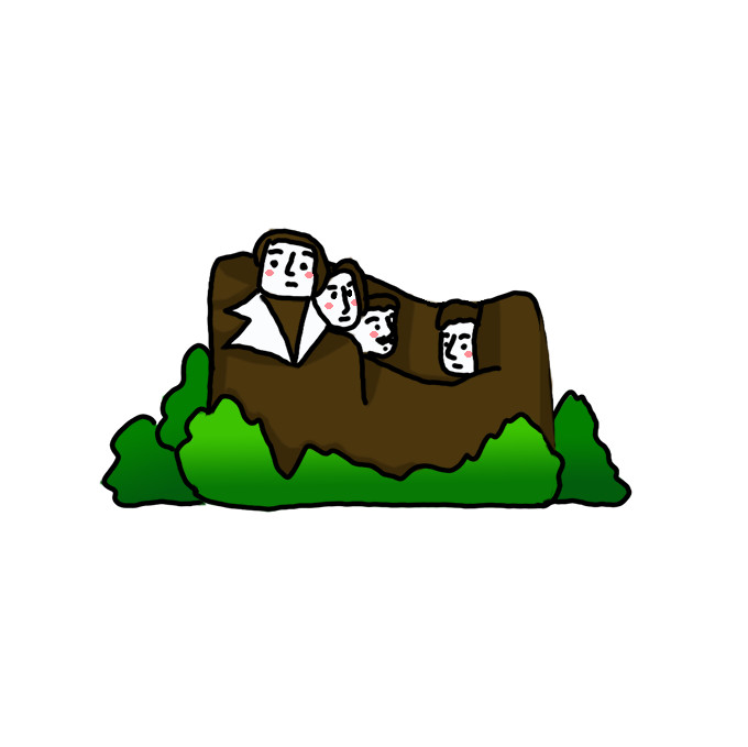 How to Draw Mount Rushmore National Memorial Step by Step Easy