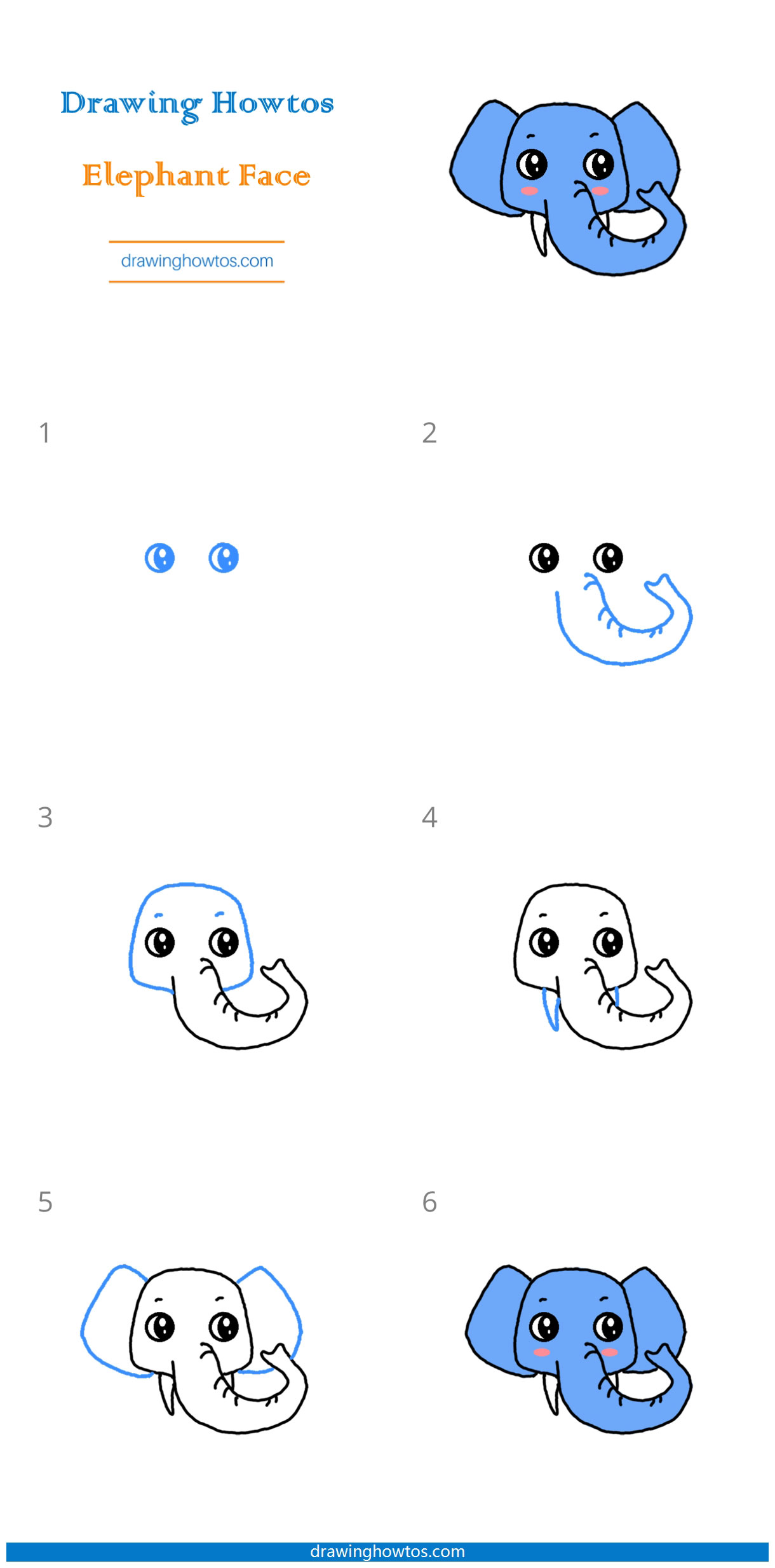 How to Draw an Elephant Face Step by Step
