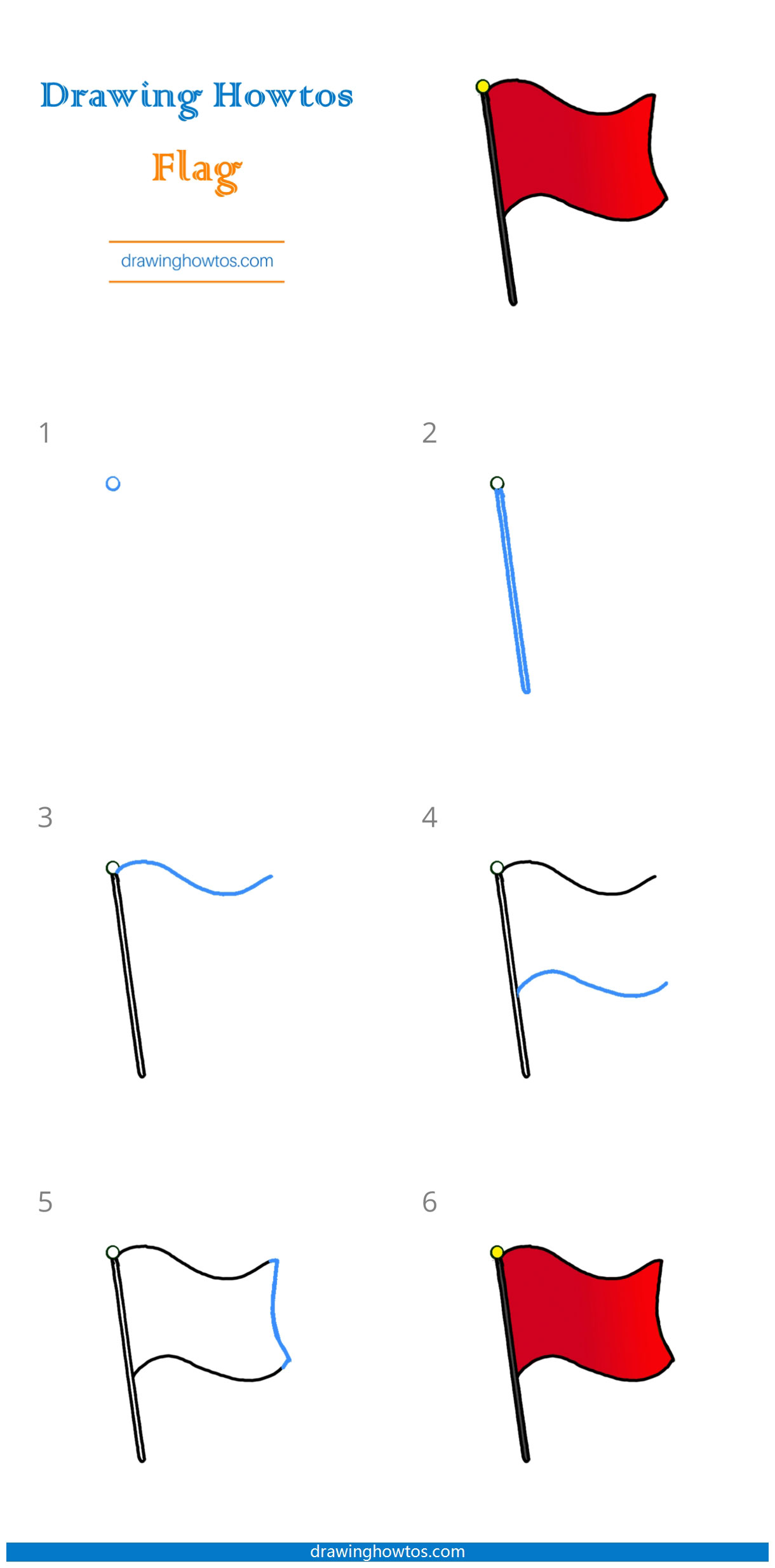 How to Draw a Flag - Step by Step Easy Drawing Guides - Drawing Howtos