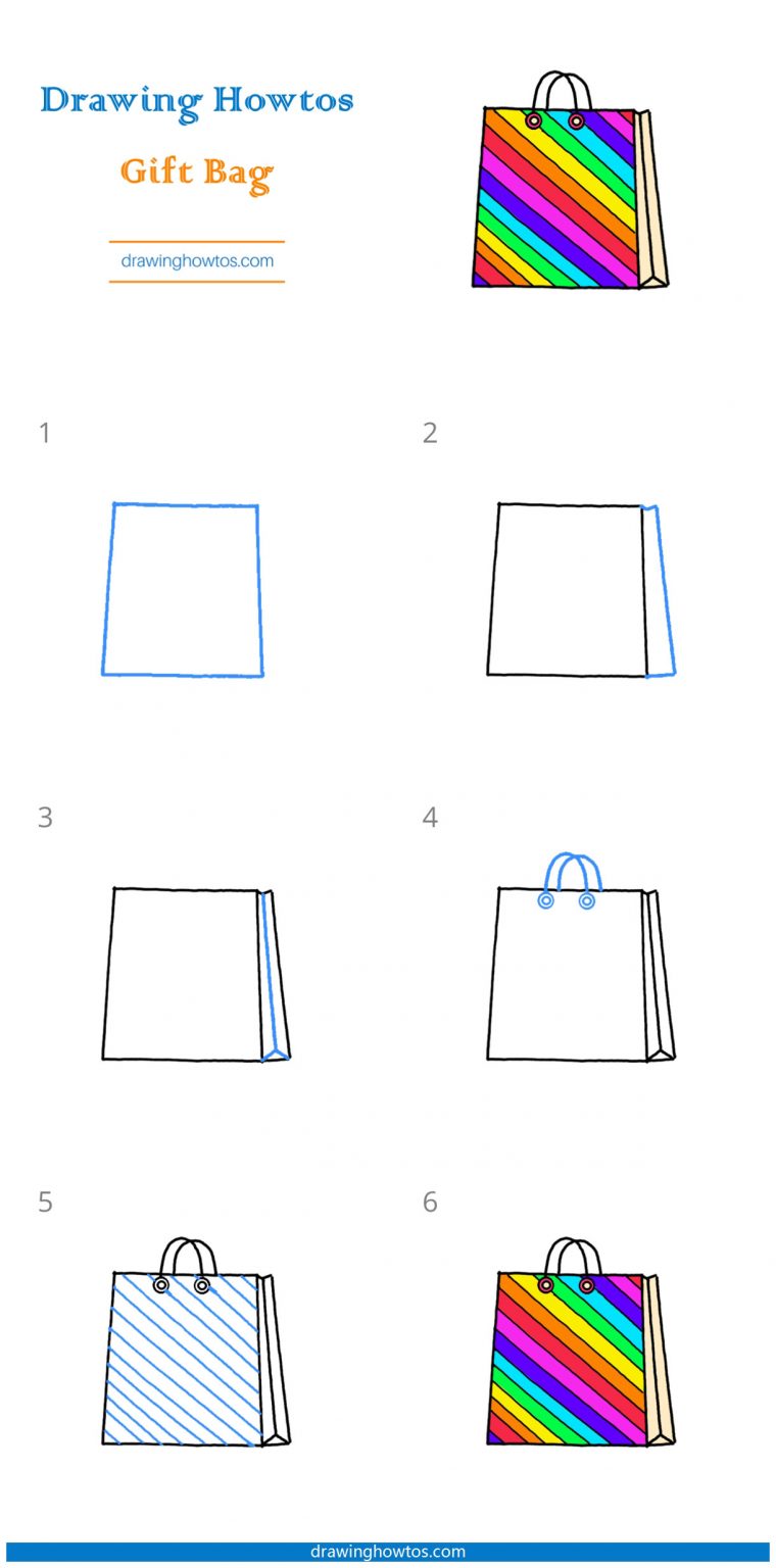 How to Draw a Gift Bag Step by Step Easy Drawing Guides Drawing Howtos