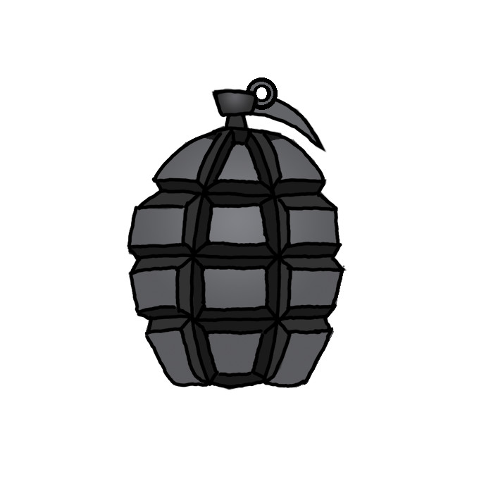 How to Draw a Grenade Easy