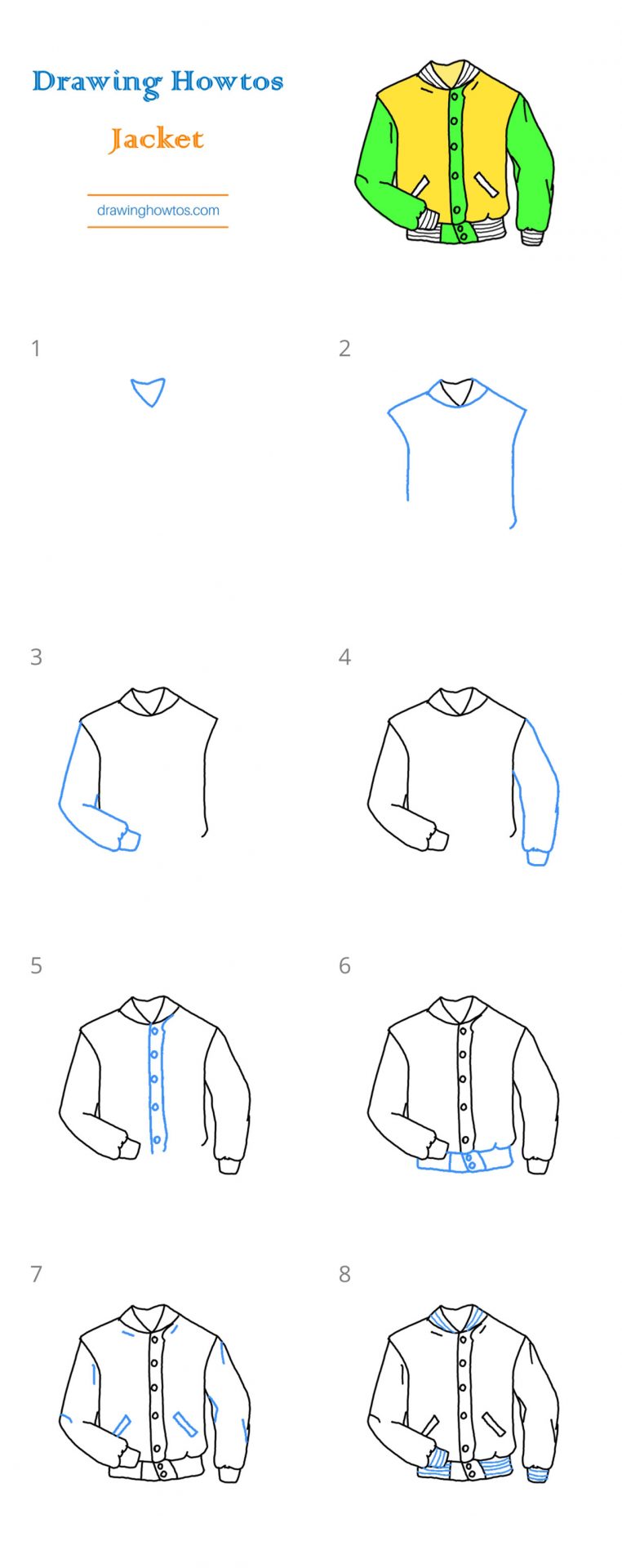 How to Draw a Sport Jacket Step by Step