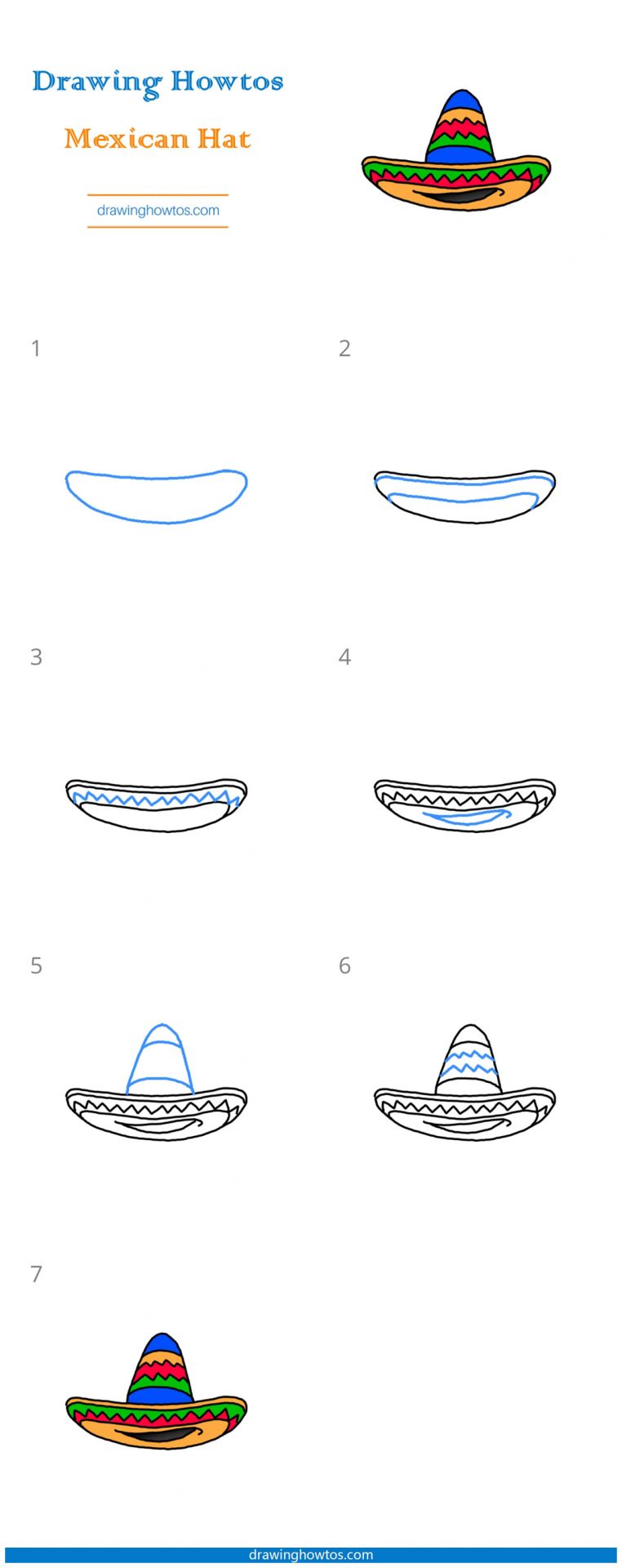 How to Draw a Mexican Hat Step by Step