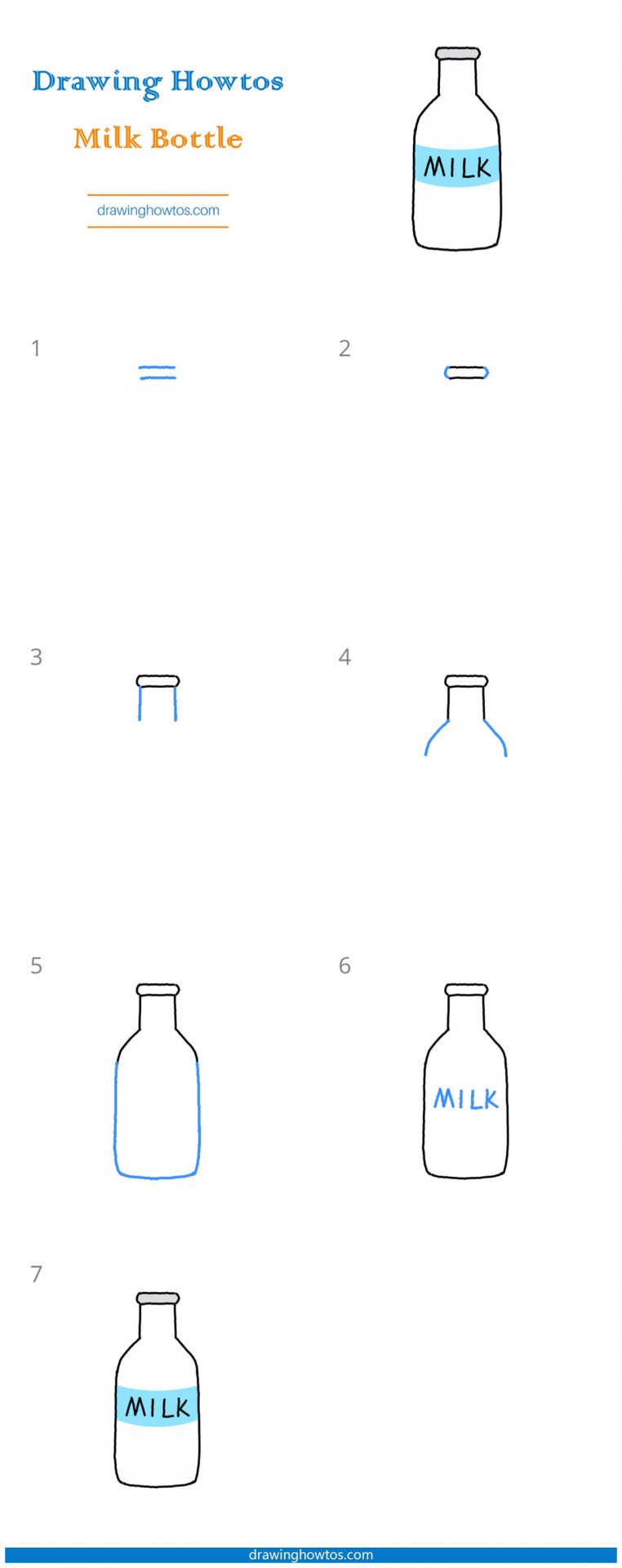 How to Draw a Milk Bottle Step by Step