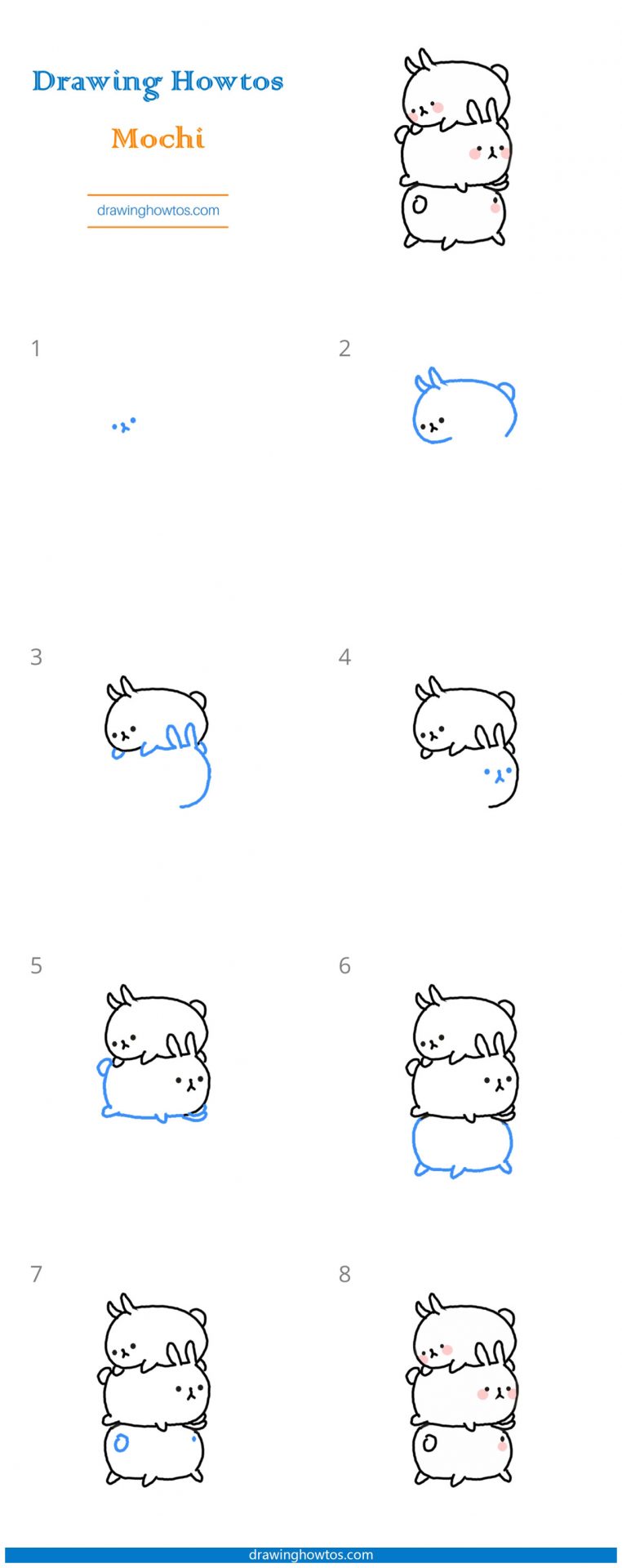 How to Draw Cute Mochi Step by Step