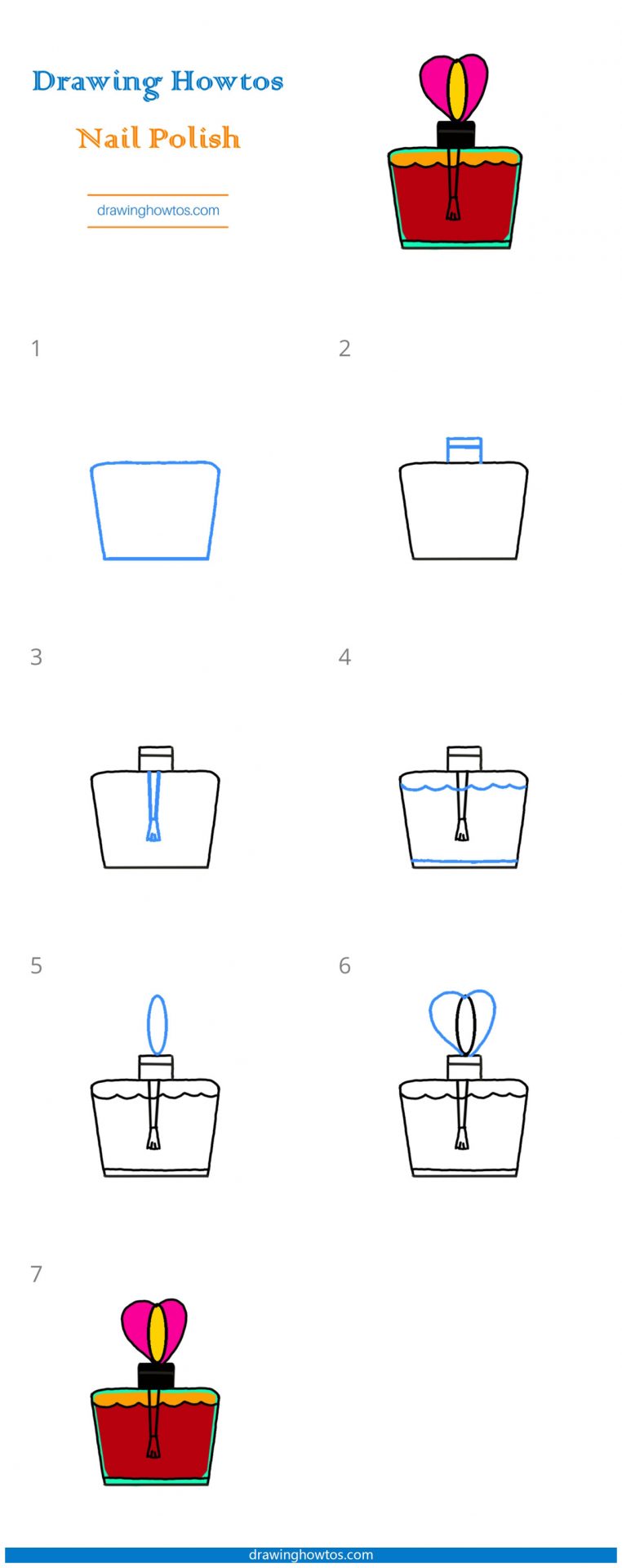 How To Draw a Nail Polish Bottle Step by Step