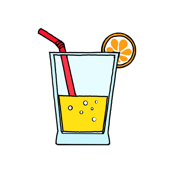 How to Draw Orange Juice Easy