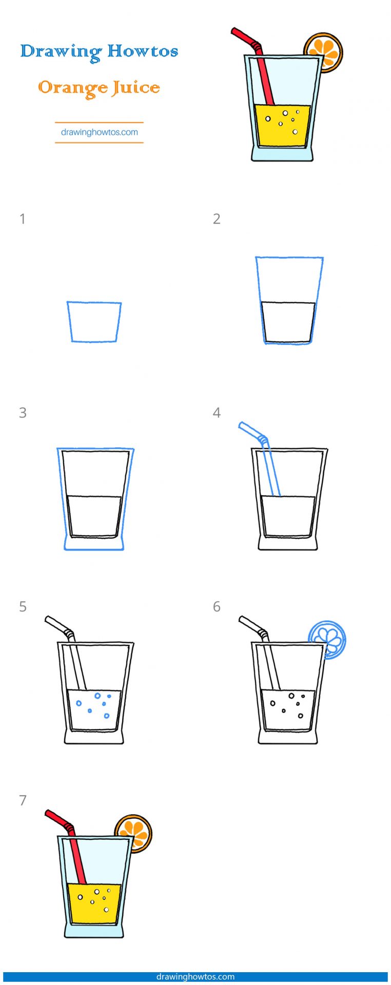 How to Draw Orange Juice Step by Step