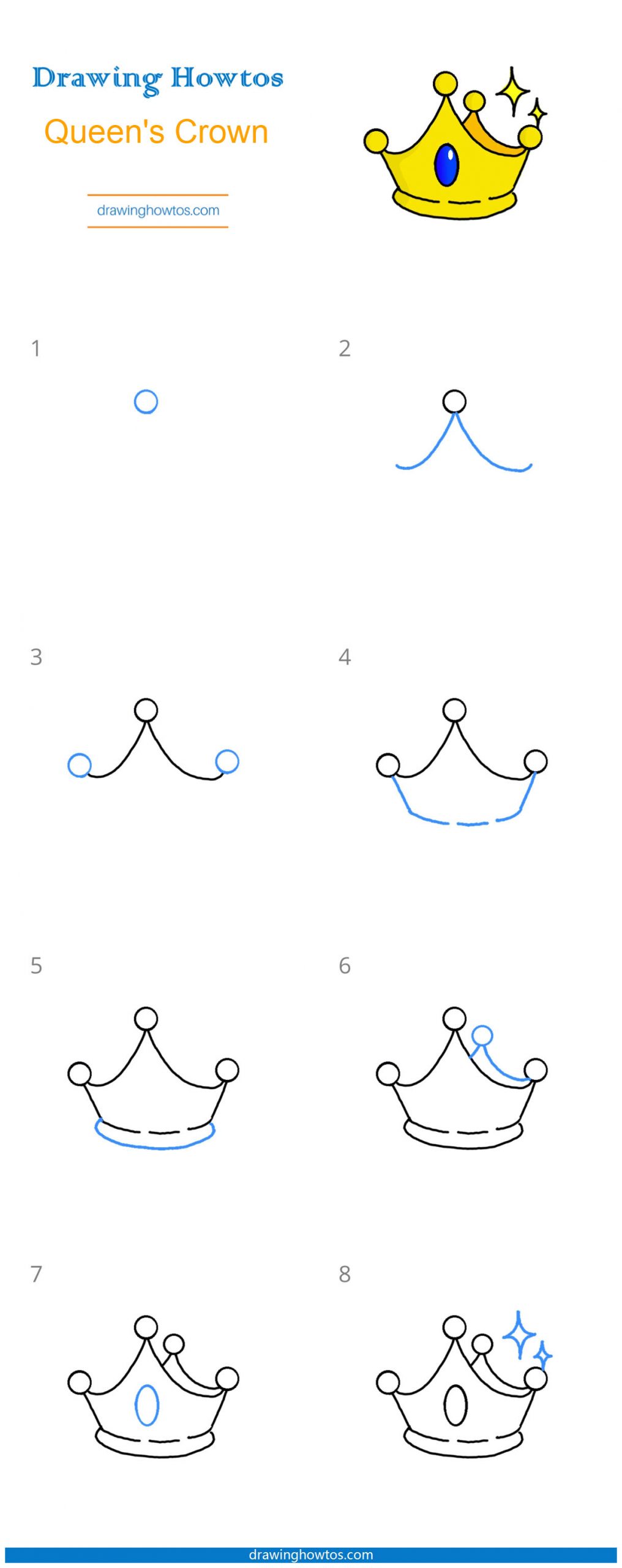 How to Draw a Queen's Crown Step by Step
