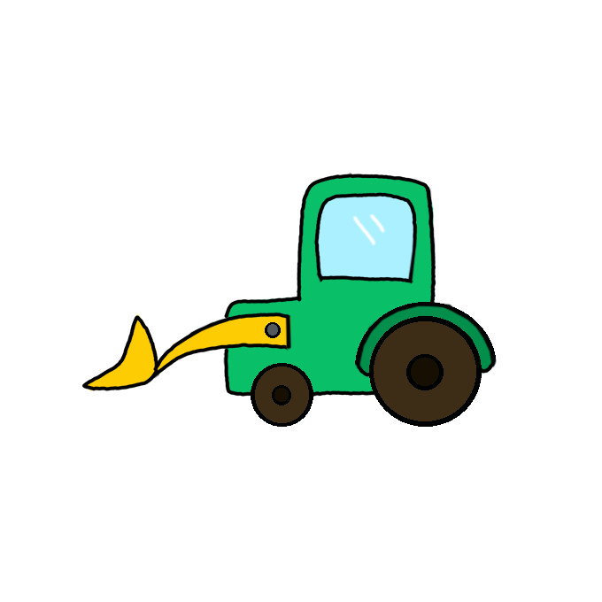 How to Draw a Tractor Loader with Shovel Bucket Easy