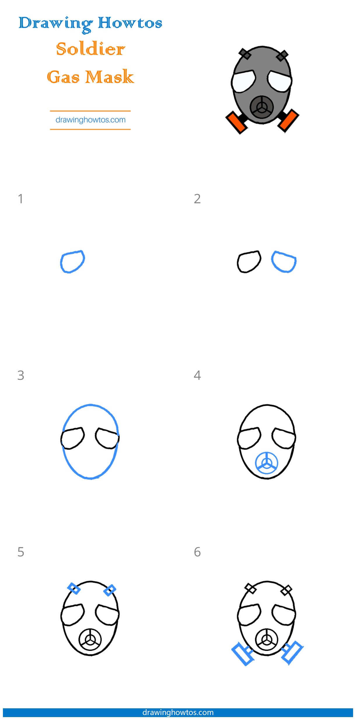 How to Draw a Gas Mask Step by Step