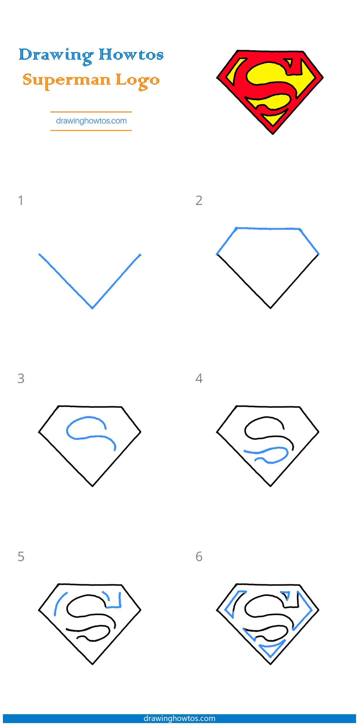 How to Draw a Superman Logo Step by Step Easy Drawing Guides