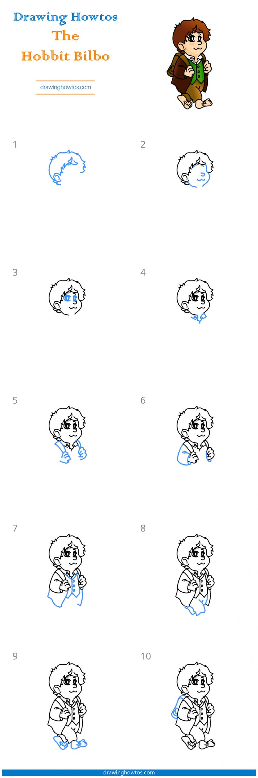 How to Draw Young Bilbo Baggins Step by Step