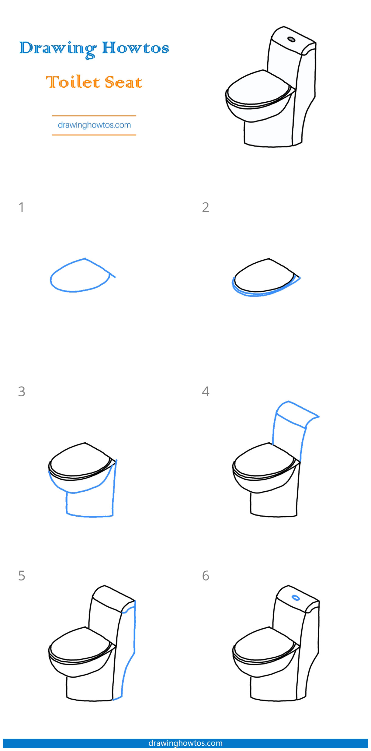 How to Draw a Toilet Step by Step Easy Drawing Guides